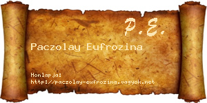 Paczolay Eufrozina névjegykártya