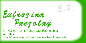 eufrozina paczolay business card